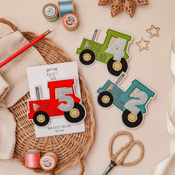 Tractor Personalised Birthday Badge