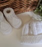 Designer Luxury Merino Wool Baby Hat & Booties Set 0-3 months size - Image 4