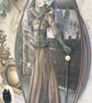 Steampunk elegant lady Victorian London scene card. - Image 7