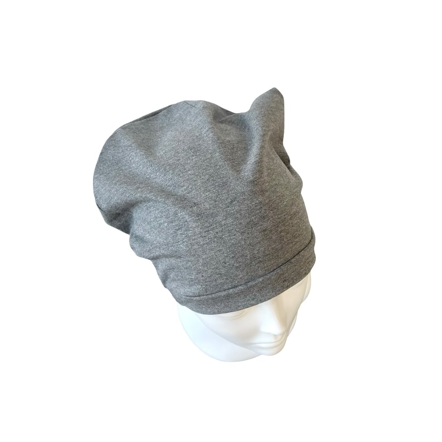 Charcoal Grey Women's Chemo Alopecia Beanie Hat, Chemotherapy Patient Head Wear