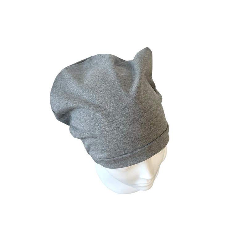 Charcoal Grey Women's Chemo Alopecia Beanie Hat, Chemotherapy Patient Head Wear