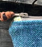 Sunflower cross stitch wool zip pouch - Image 3