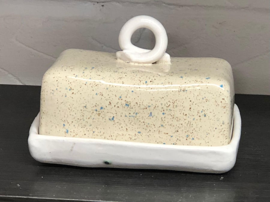 Unique One off Butter dishes ceramic Handmade in various Speckled colours.
