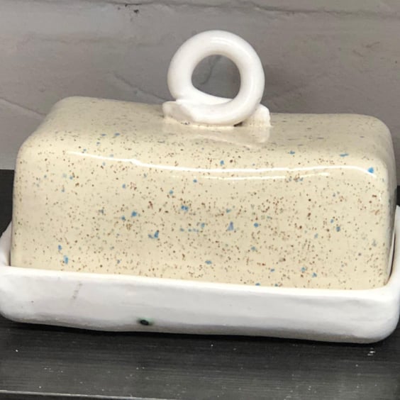 Unique One off Butter dishes ceramic Handmade in various Speckled colours.