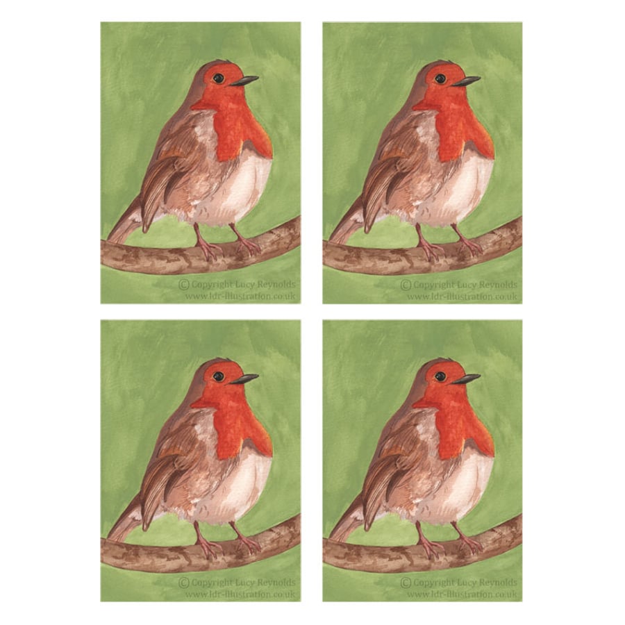 Robin Christmas Cards A5 (set of 4)