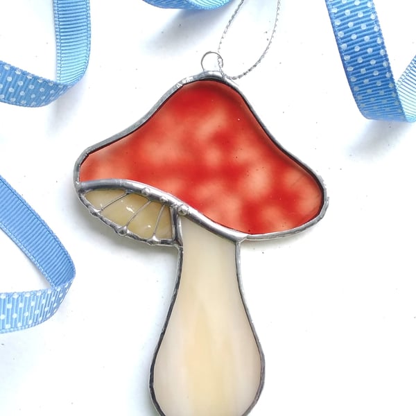 Stained Glass Toadstool Ornament