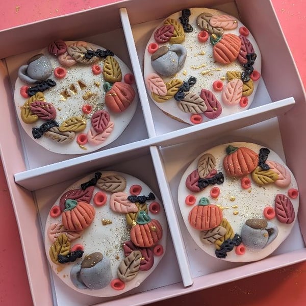 Personalised, Hand-Iced Cosy Season Biscuit Gift Box, Thoughtful Autumn Gift 