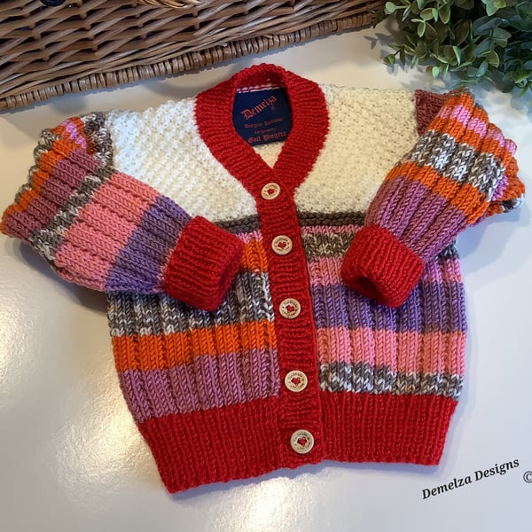 Luxury Baby Hand Knitted Cardigan  9 - 18 months