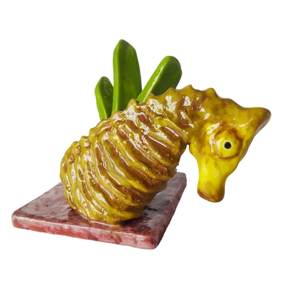 Seahorse Mini Ceramic Sculpture - Hand Built