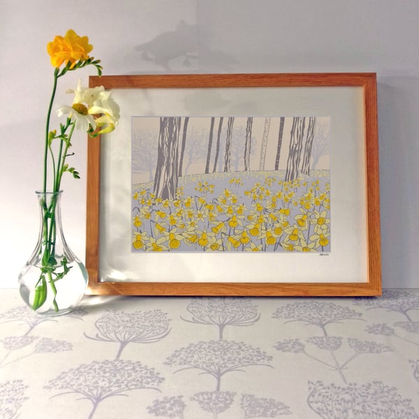 Wild Daffodils, original hand-pulled screen print