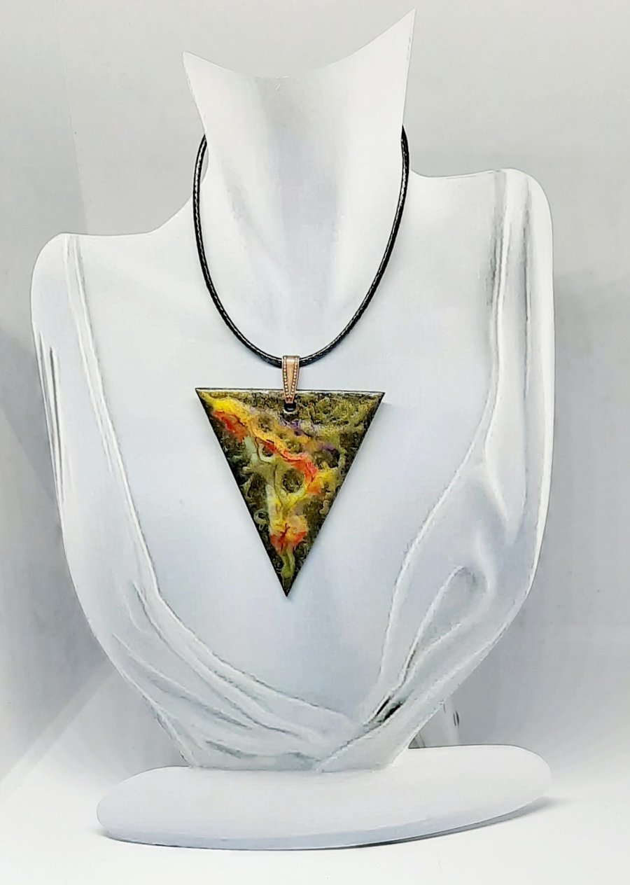 Fluid art pendant necklace 