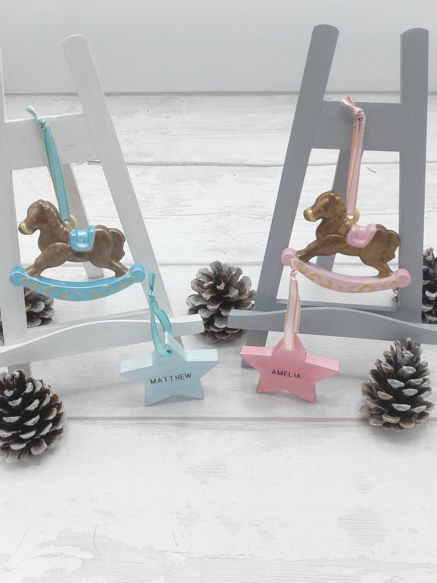 Baby's first christmas. Ceramic decoration. Baby boy. Baby girl. Keepsake. 