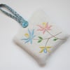 Vintage Embroidered Floral Lavender Bag