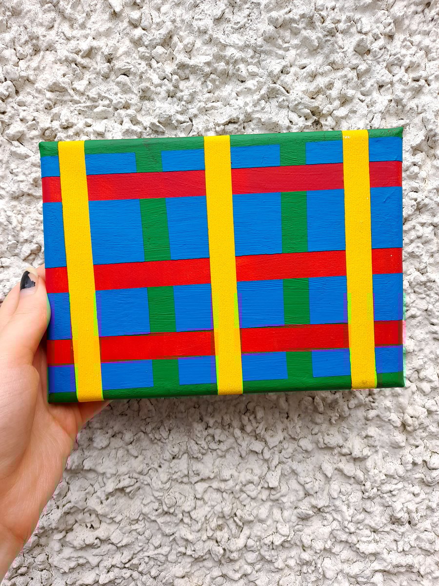 Party Plaid Acrylic Painting 