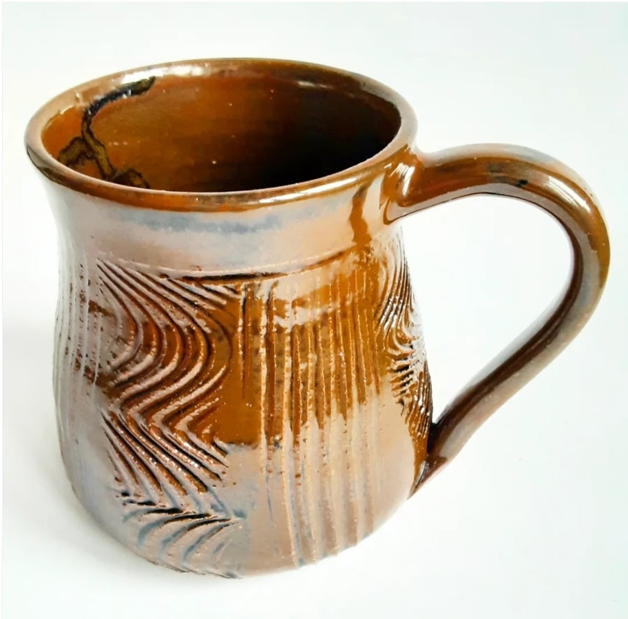 Reduction Fired Temako Mug Brown Glaze  - Hand Thrown Stoneware Ceramic Mug 