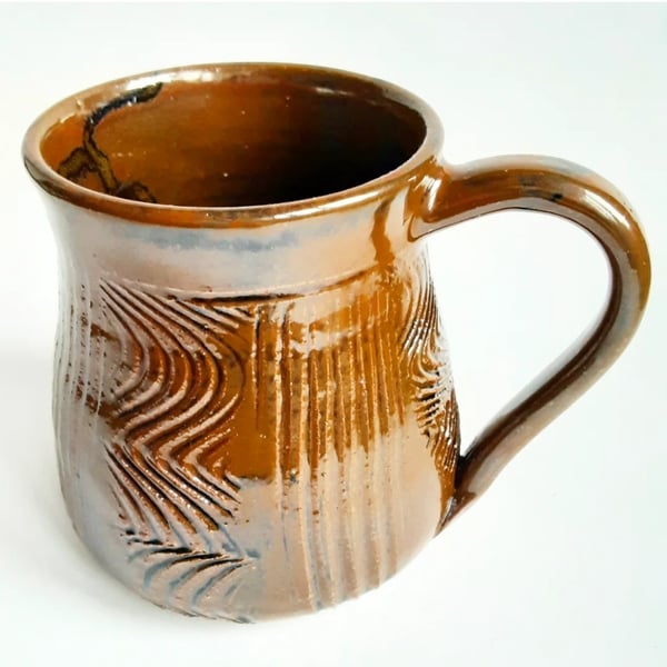 Reduction Fired Temako Mug Brown Glaze  - Hand Thrown Stoneware Ceramic Mug 