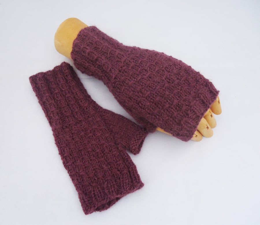 Arm Warmer, Alpaca Fingerless Mittens, Alpaca Gloves, Handknitted Mittens