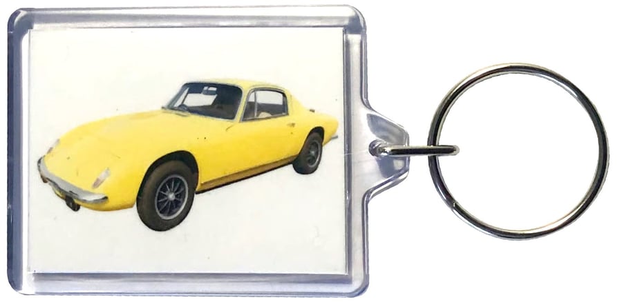 Lotus Elan Plus 2S 1973 - Keyring with 50x35mm Insert - Car Enthusiast