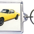 Lotus Elan Plus 2S 1973 - Keyring with 50x35mm Insert - Car Enthusiast
