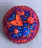 Hand Embroidered Beaded Heart Brooch - Image 1