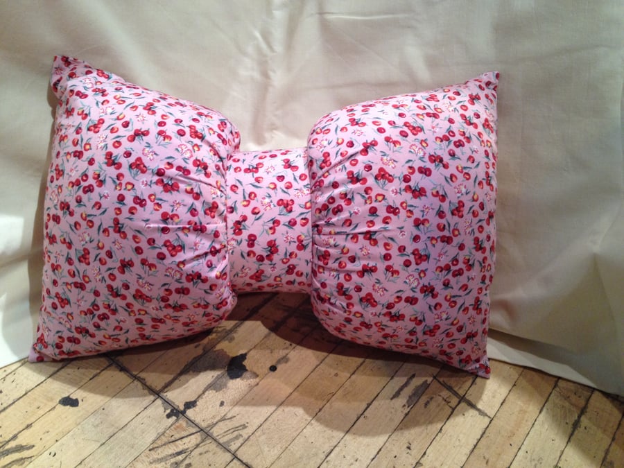 Kimbows Big Cuddle Bow Cushion - Pink Cherries