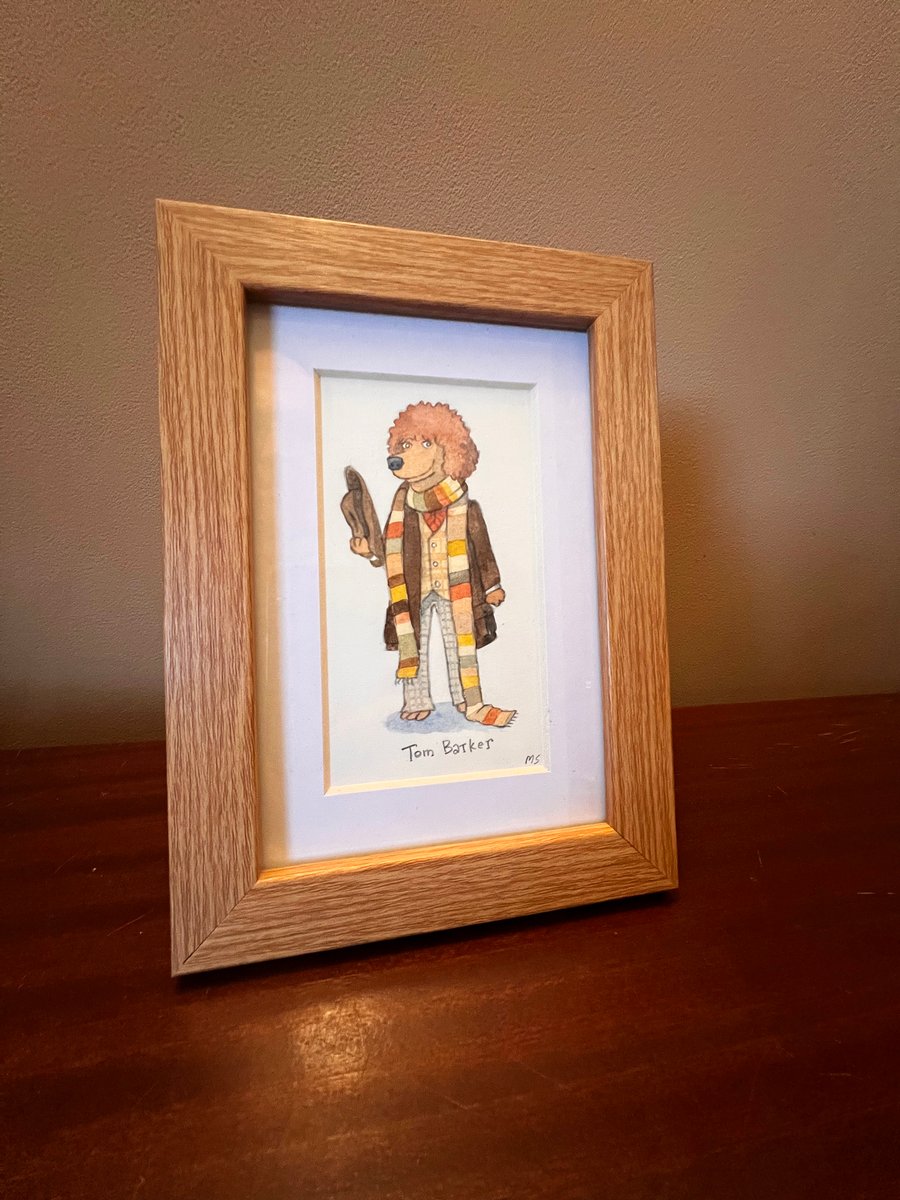 Painting of Doctor Who Tom Baker in dog form!