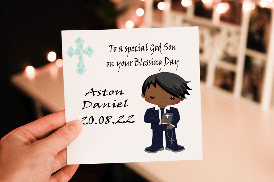 God Son Blessing Day Card, Congratulations for Naming Day, Naming Day Card