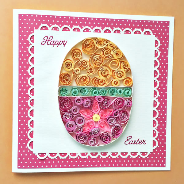 Easter card - quilled Easter egg