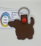 Embroidered Dachshund Bum heart Keyring - Image 2