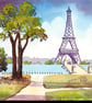 The Eifel Tower, Paris, Watercolour Print, in 8 x 6 '' Mount - Image 1