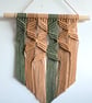 Green and Brown Small Macrame Wall Hanging - Scandinavian Style Home Decor - Image 5