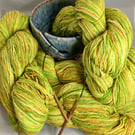 Bourette Silk Yarn 100g Skein, Hand Dyed, Colour: 'Zingy Citrus Burst'