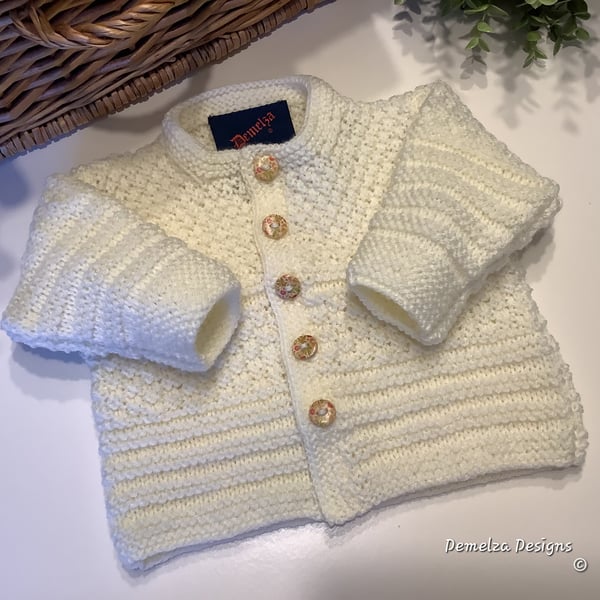 Textured Hand Knitted Cosy Cardigan -Jacket 3-9 months size