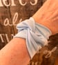 Pale blue twist fabric cuff bracelet  - Image 5