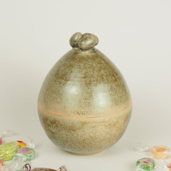 REDUCED Green Re-usable Ceramic Easter egg