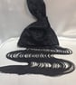 Black Velvet Japanese knot bag with 49cm tassel fringe and black satin lining