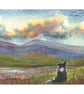 Border Collie Dog Art Print: The Hills are Calling - landscape scenic view