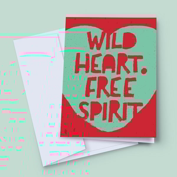 Love Heart Card, Valentine Card, Love Note Card, Card For Her, Wild Heart