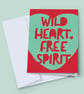 Love Heart Card, Valentine Card, Love Note Card, Card For Her, Wild Heart - Image 1