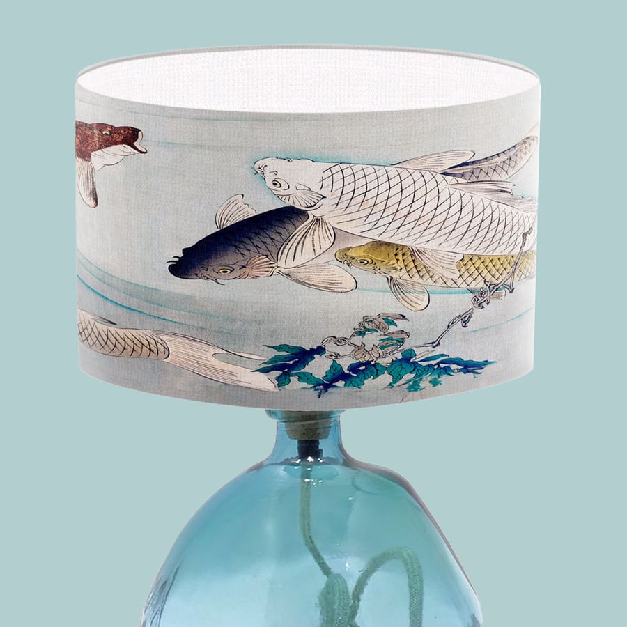 Koi Fine Art Lampshade - Koi Carp Lampshade - Fish Print Lampshade