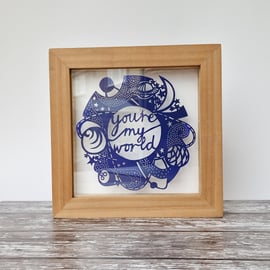 “You’re My World” original papercut