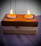 3 Wood Tea Light Candle Holder