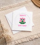 Unique Cross Stitch Birthday Card for Her - Handmade Pink Blossom Embroidery