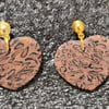 Oopsy leopard print heart polymerclay earrings