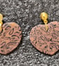 Oopsy leopard print heart polymerclay earrings - Image 1