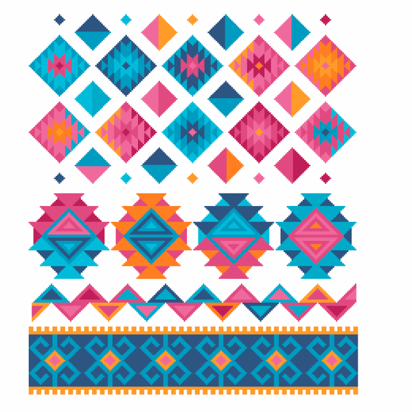 333 - Kilim Rug Cross Stitch Pattern: Folk Art Design (PDF Counted Chart)