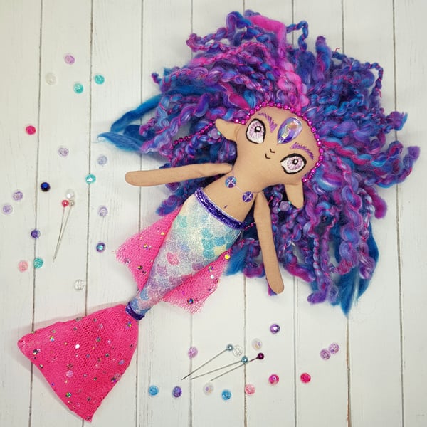 Mermaid Art Doll Purple