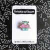 Dinky Printed Wood Brooch- Girl Power