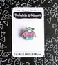 Dinky Printed Wood Brooch- Girl Power
