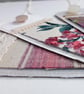 3 Gift Tags - plum vintage silk and lace, reclaimed textiles  - Image 6